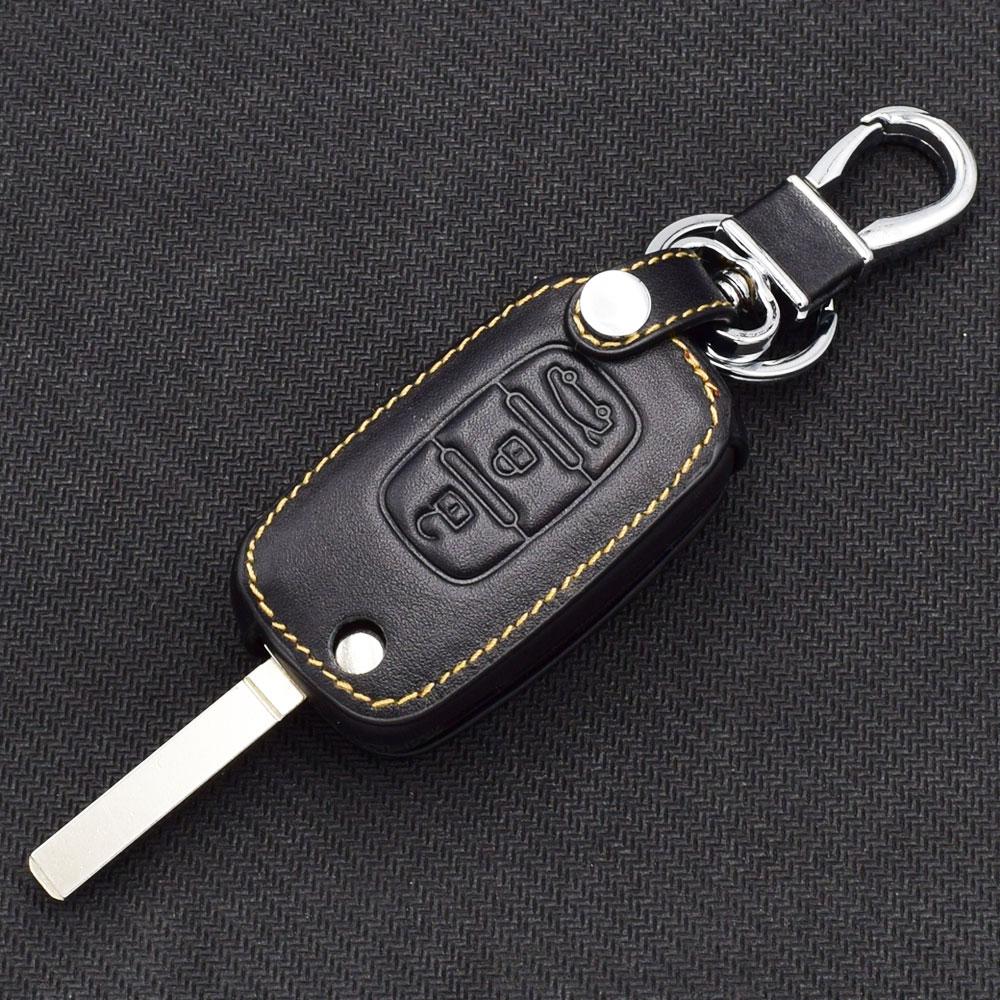 Leather Car Key Case Folding Keychain Holder Remote Cover Skin For Lada Sedan Largus Kalina Granta Vesta X-Ray Xray For Renault