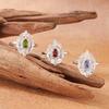 Natural Color Treasure Ring Women'S S925 Sterling Silver Tanzanite White Crystal Citrine Jewelry Set