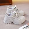 Leather fashion casual sports shoes ins tide explosion spring and autumn 2025 new models step on shit feeling thick soles dad shoes girl