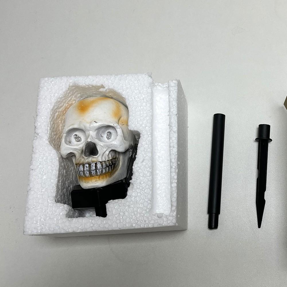 Halloween Geisterhafte Lichter Leuchtender Totenkopf Horror Ornament Garten Solar Totenkopf Licht