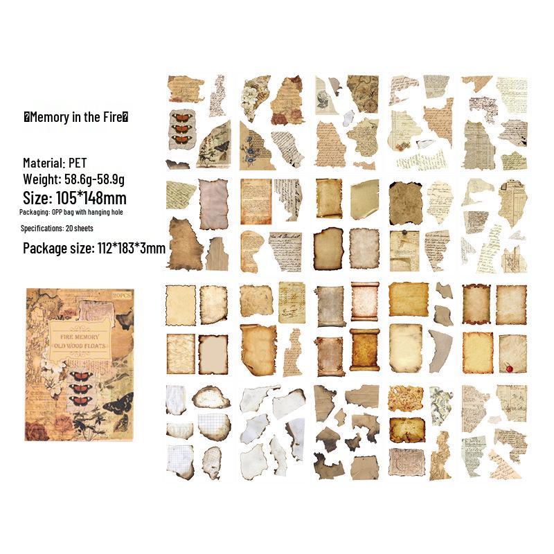 Yuezhen Waterproof PET Film Sticker Book: Creative Wood-Themed Journal Stickers