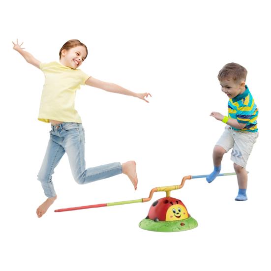 Jump And Toss Toy 2-in-1 Musical Jumping Toy Indoor Outdoor Games Ring-Toss