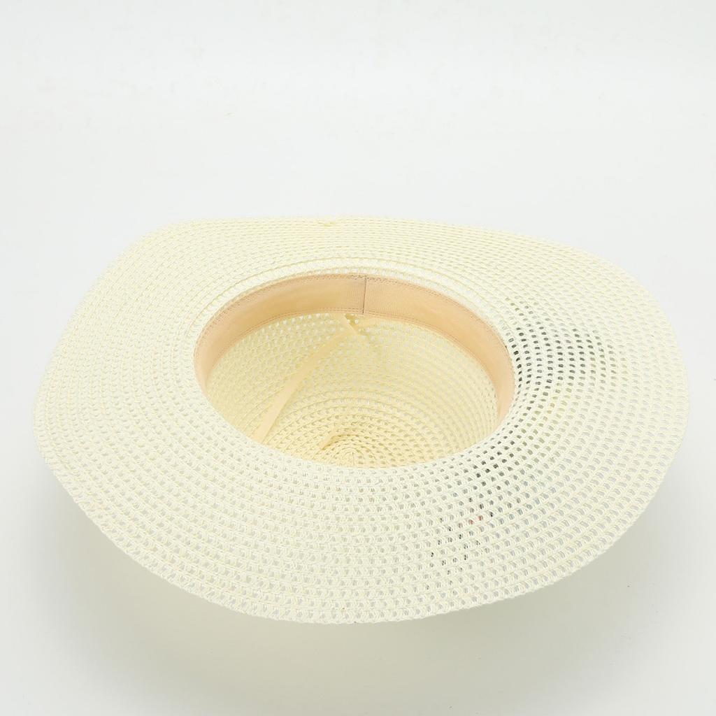 Bucket hat flat edge straw hat women's vacation visor flower top hat sun hat