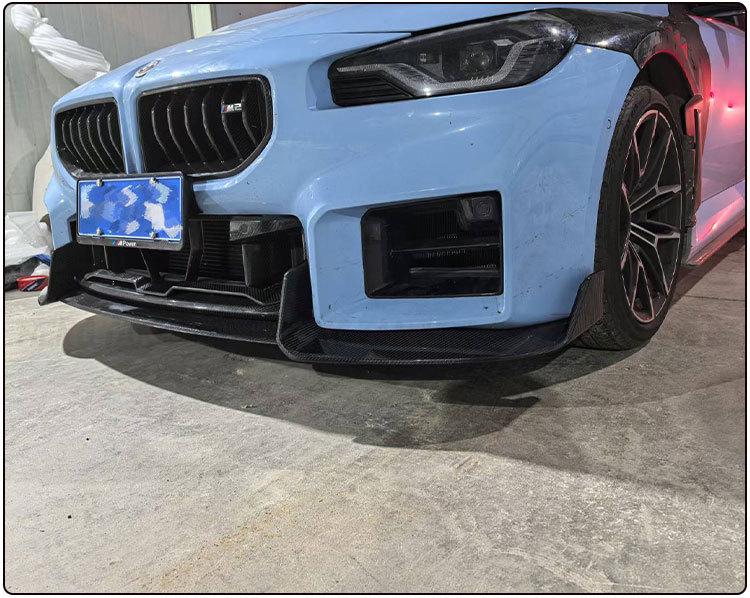 Carbon Fiber Body Kit for BMW M2 G87 (2023+): AD Style Front Lip, Rear Lip, Side Skirts.