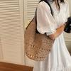 Yogodlns Straw Tote Bag Large Capacity Straw Bag For Women Woven Fashion Handmade Boho Shoulder Bag High-end Seaside Vacation Beach Bag