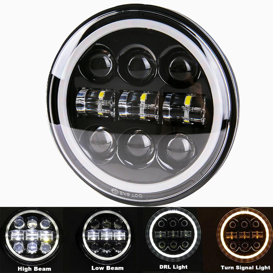5,75 Zoll runder LED-Scheinwerfer mit Halo-Ring DRL, bernsteinfarbenem Blinker für Honda Shadow Aero Phantom VLX 600 750 VT 1100 1300 1800
