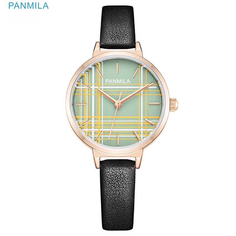 New Fashion Student Watch Small Fresh Simple Plaid Small Dial Women's Watch Waterproof Belt Watch Women