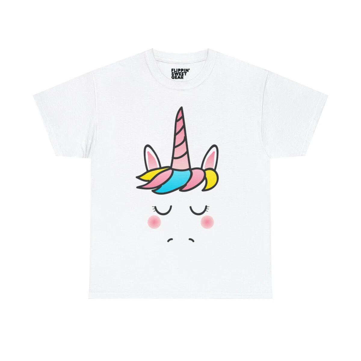 

Cute Unicorn Face Graphic Tee Shirt M