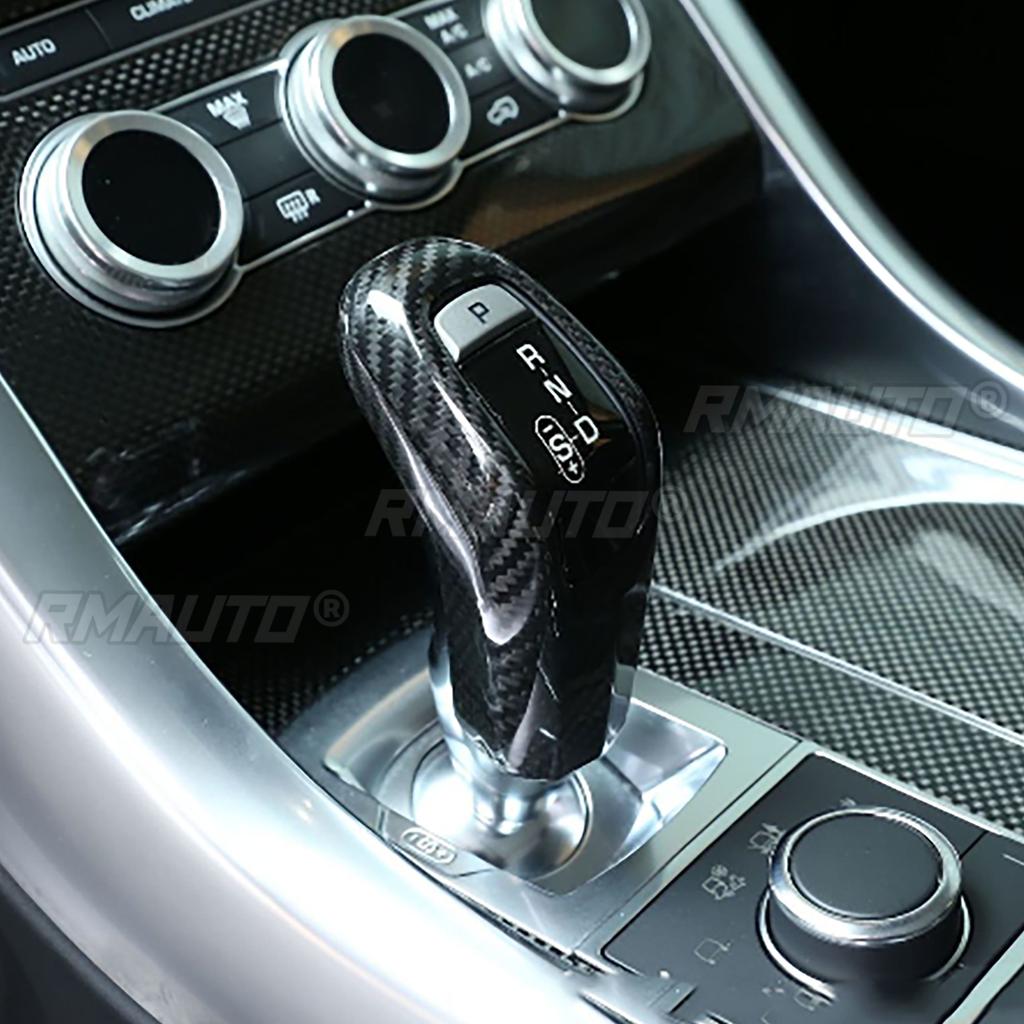 Real Carbon Fiber Car Shift Lever Knob Gear Shift Knob Cover Trim for Land Rover Range Rover Sport 2014 2015 2016 2017
