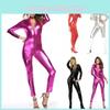 Elegant And Attractive Metallic Catsuit Bodysuit With Good Stretchy Fabric For Women