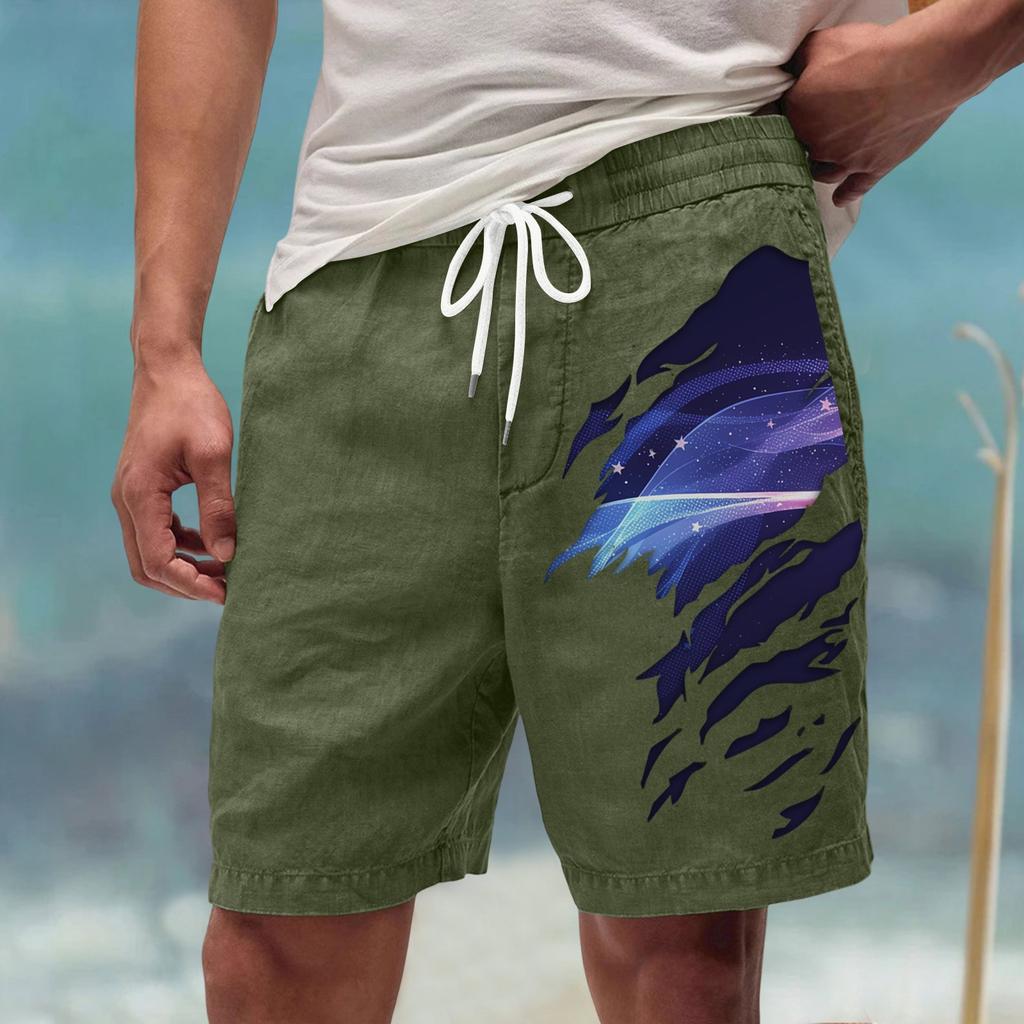 Męskie letnie, duże, swobodne, luźne spodnie sportowe, szorty plażowe