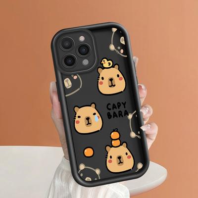 Krásné pouzdro na telefon Cartoon Capy Bara pro iPhone Samsung Galaxy Xiaomi Redmi POCO HUAWEI Honor Nárazuvzdorné pryžové měkké flexibilní pouzdro
