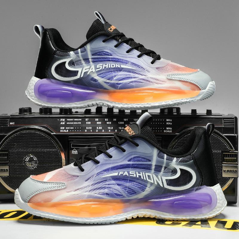 

Spring new fashion mesh couple casual sports trendy shoes large size breathable running shoes dad 45 оранжевый