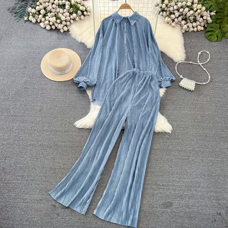 Sanzhai Ruched Socialite Lantern Single-Breasted Fashion Suit