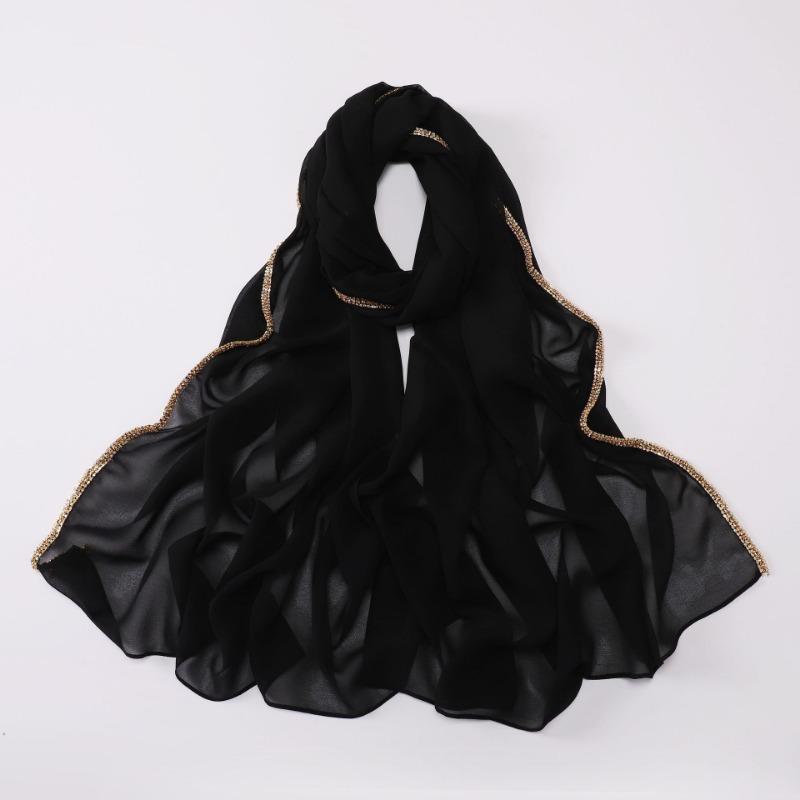 Ethnic Style Shiny Diamond Chiffon Scarf For Women All Season