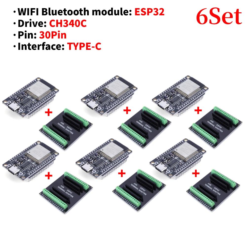 ESP32 WROOM-32 Development Board 5V TYPE-C CH340C WiFi+Bluetooth Ultra-Low Power Consumption SPI Flash 32Mbits Wireless Module