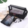 3Size Mesh Transparent Cosmetic Bags Small Large Black Makeup Bag Portable Travel Toiletry Organizer Lipstick Storage Pouch