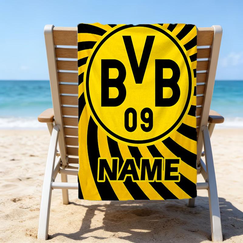 1pc Football28 Beach Towel with Custom Name, Beach/Swimming/Bath/Picnic/Camping Towel, Suitable for Seaside Beaches
