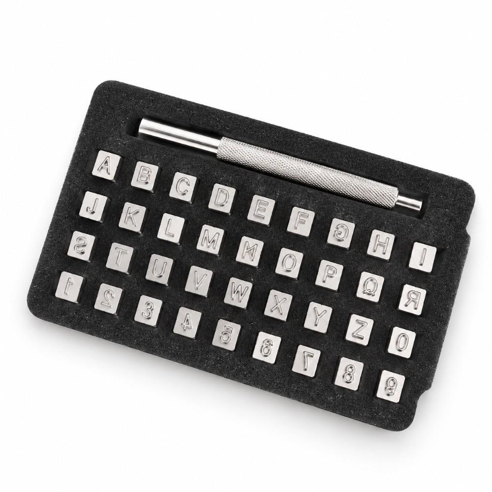 37pcs Hand Tools Set Alphabet Punch Set Stamping Dies DIY Leather Stamping Kit  Gift Making