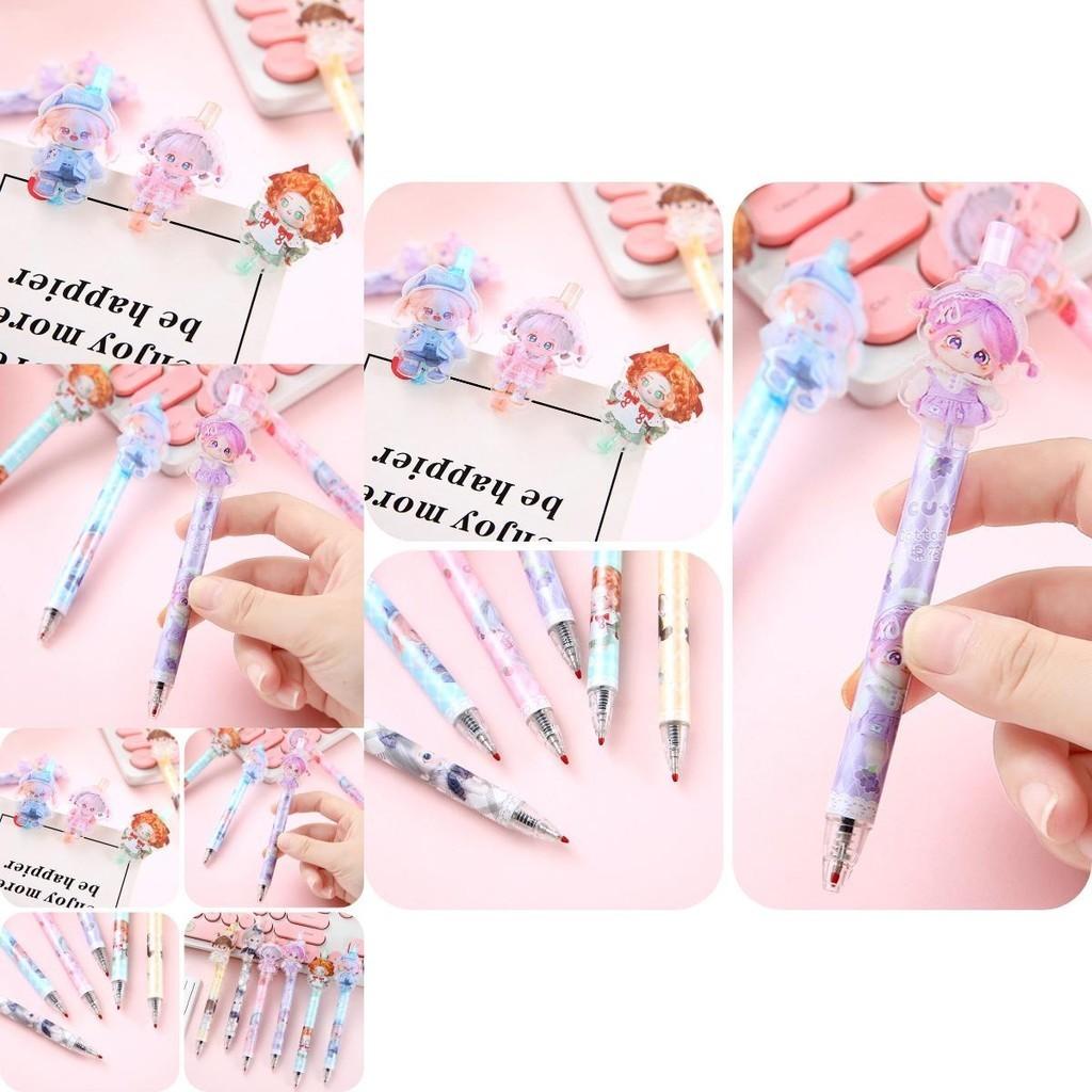 Wholesale Cartoon Cotton Doll Sticky Push Pen With Non-erasable Ink Ideal For Students And Girls 926)