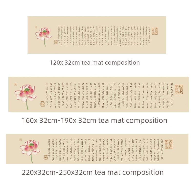 

Tea Table Runner Tea Table Chinese Zen Cloth Liner Cotton and Linen Fabric Tea Table Modern Lotus Tea Cloth China Bench Waterproof Heart 120x 32cm suitable table length 0.6 m -0.8 m
