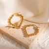 Gold-Plated Gradient Bead Hoop Earrings for Women - Niche Fashion Design