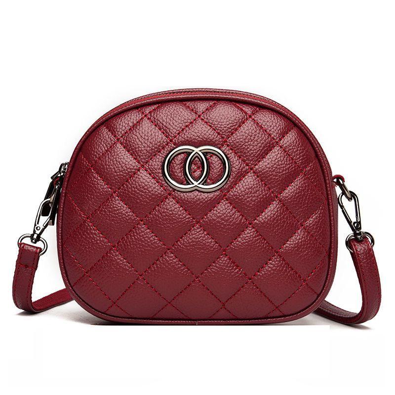 

Soft leather texture small bag women s bag new trendy versatile diamond small round bag fashionable broadband shoulder messenger bag бордовый
