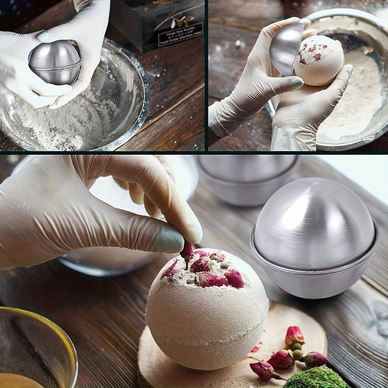 Three Pairs/set Large Stainless Steel Round Bath Bomb Molds for Creating Fizzy Bombs At Home - Perfect for DIY Spa and Bath Products
