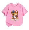 Kids Boys Girls 100% Cotton Crew Neck Short Sleeve T-Shirt, Cute Patriotic Brown Bear American Flag Bow Milkshake Print 4th of July Casual Summer Tee