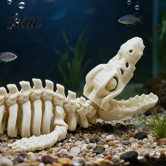 Aquarium Environment Enhancer Dinosaur Skeleton Fish Tank Decoration 3D Printed Dino Bone Decoration Body Model Figurine for Aquarium Landscaping