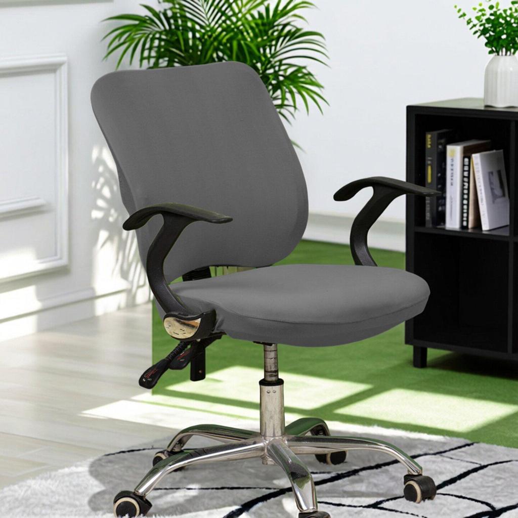Elastic Milk Silk Office Swivel Chair and Backrest Cover