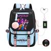 Animation Cartoon Printing Contrasting Color Neutral Usb Backpack Large Capacity Korean Version Of Student Schoolbag
