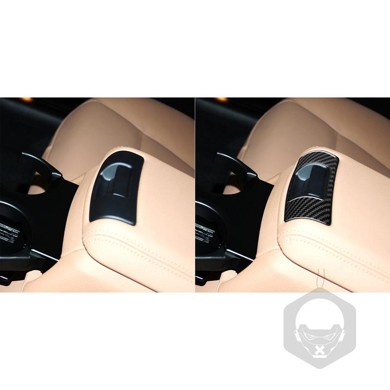 Carbon Fiber Car Accessories Rear Storage Interior Trim Cover Soft Sticker For BMW 7 Series F01 730li 740li 750li 2009-2014