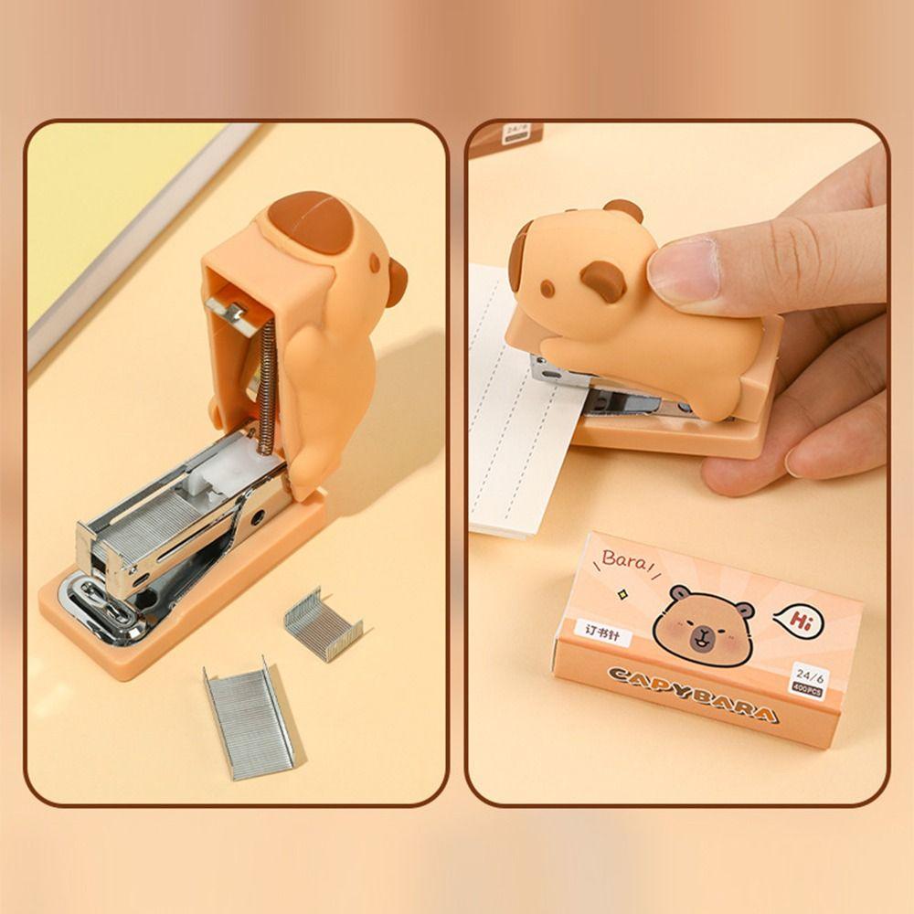 Effortless Capybara Stapler Set Paper Binding Bookbinding Machine Fixing Tools