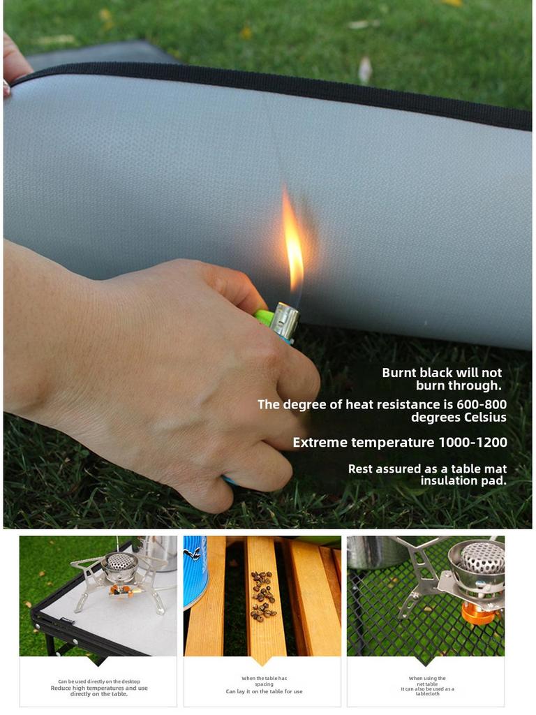 High-Temperature Silicone-Coated Fiberglass BBQ Fireproof Mat for Outdoor Camping