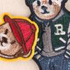 Etiqueta bordada toalla bordado accesorios de ropa parche de oso pegatina insignia etiqueta de tela tela adhesiva bordado chenilla