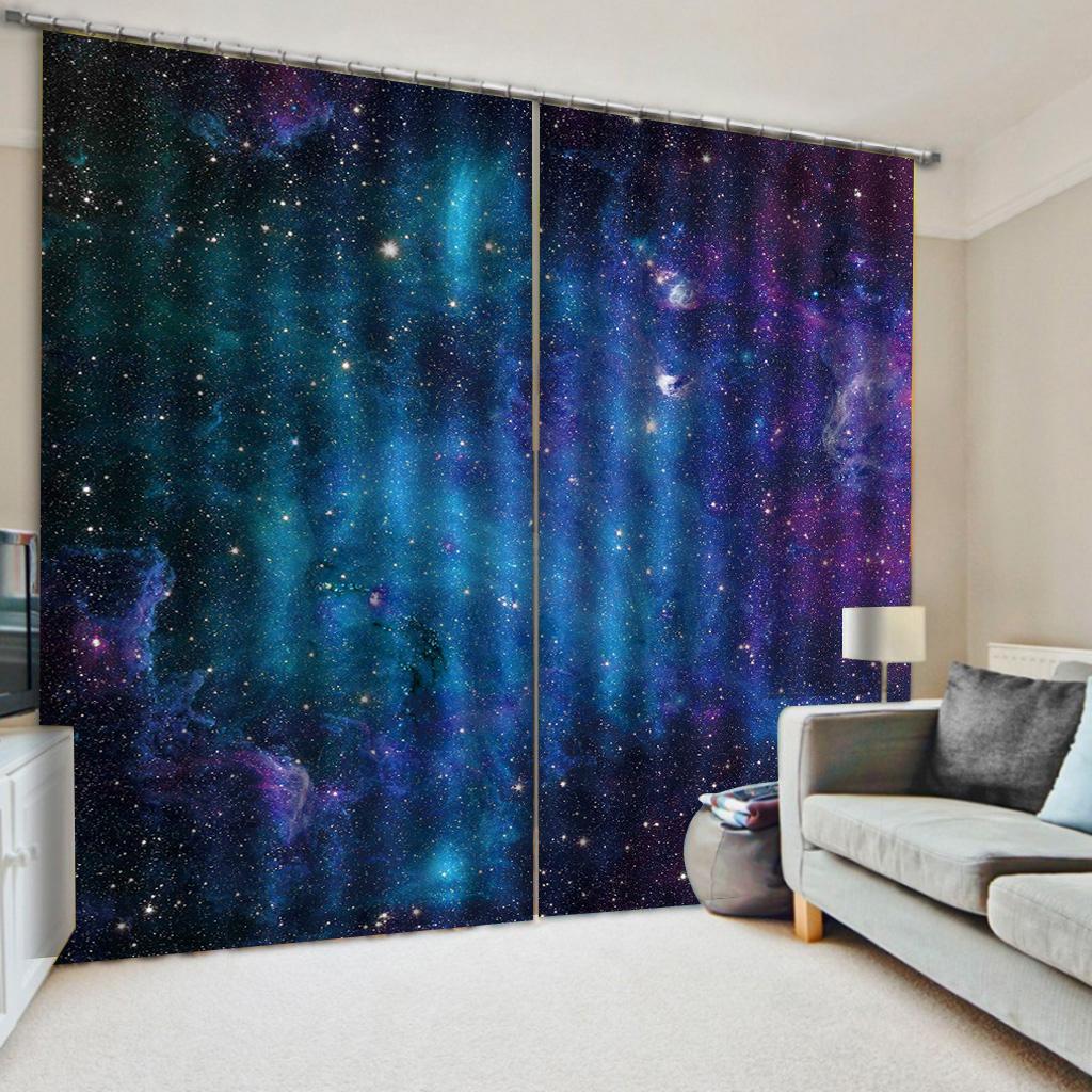 Moon Shiny Star Night Sky Nature Senery Window Panel Drapes Blinds For Children Bedroom Space Living Room Bathroom Kicthen Door Home Decor