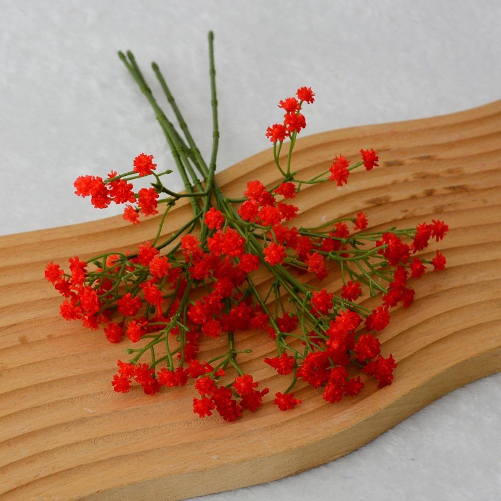 

5/10Pcs Artificial Flowers Plastic Home Decor Bride Bouquet for Wedding Party Garden Decoration Baby s Breath DIY Fake Flowers 5Pcs красный