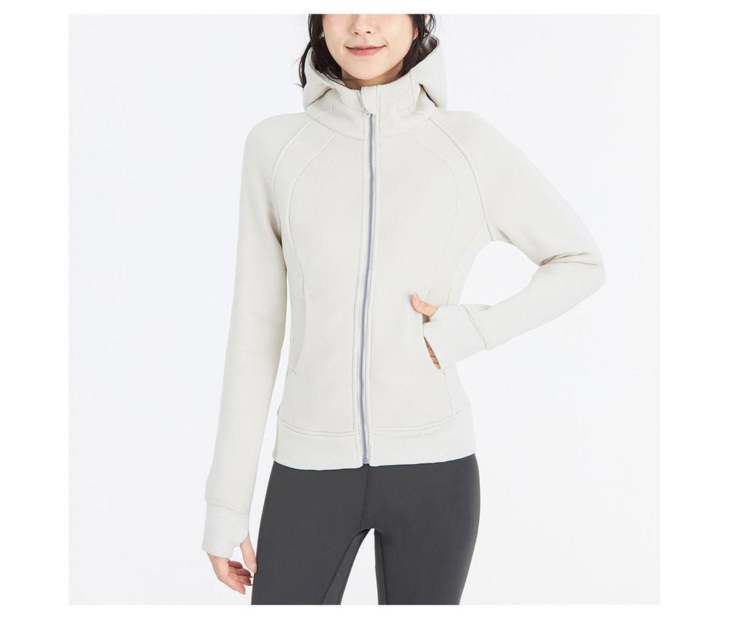Luqilulu Women's Winter Plus Velvet Warm Hooded Slim Fit Outdoor Sports Jacket