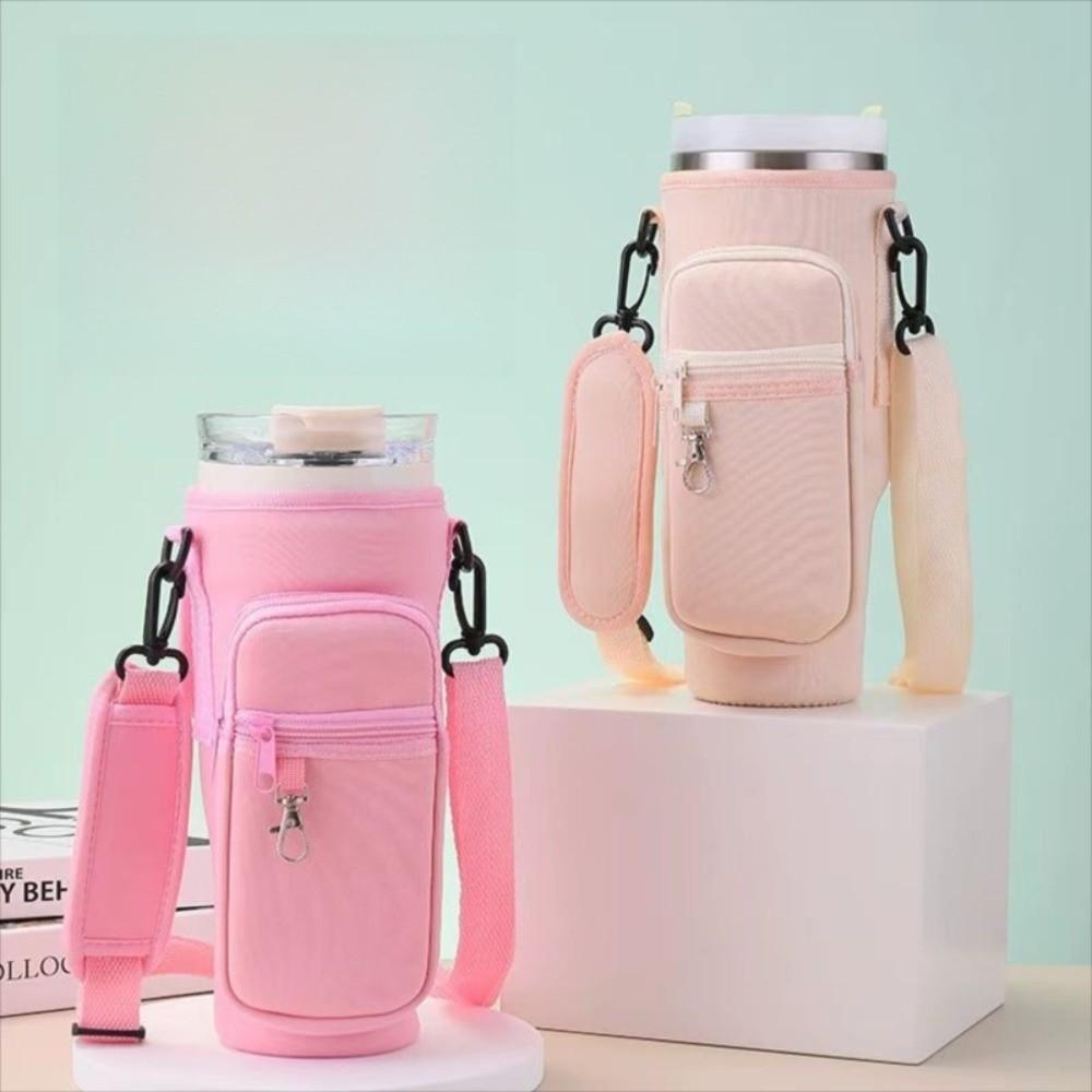 Non-slip Water Bottle Carrier Bag Adjustable Shoulder Strap Insulated Cup Cover Cup Accessories
