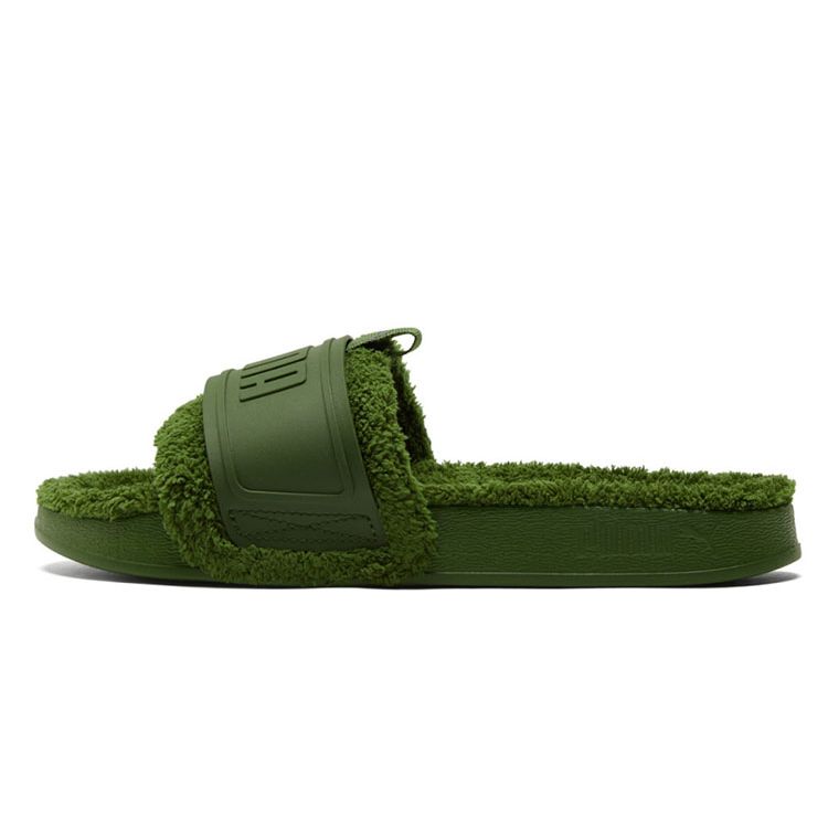 Puma Leadcat Ylm Slide Winter Thick Sole Outdoor Comfortable Soft Bottom Sports Slide Sandals Unisex Sandals Green 384411-03