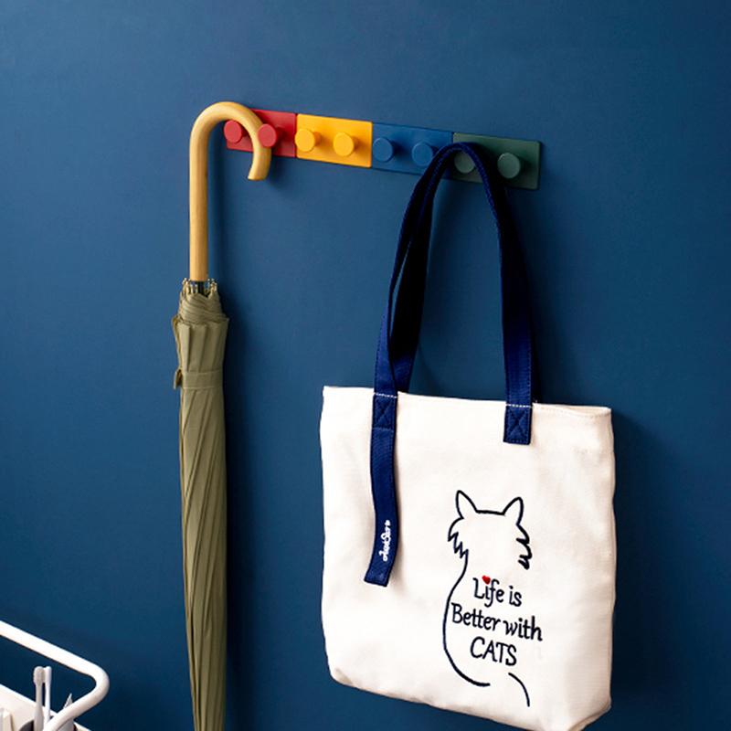 4Pcs/Set Building Block Key Hooker Wall Coat Hook Modern Decoration Home Hall Organization Door Back Decorative Hook