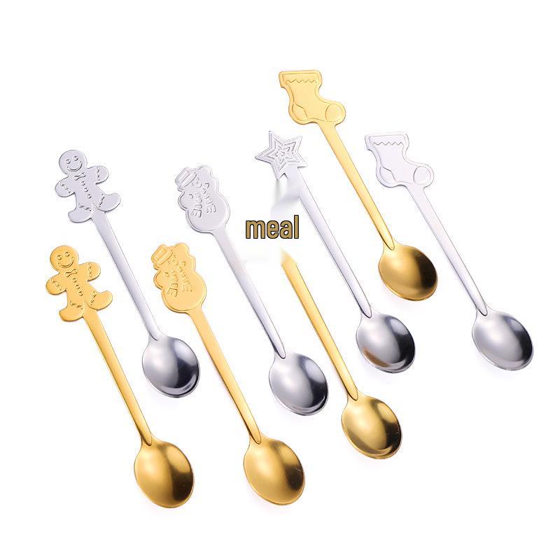 Stainless Steel Christmas Cartoon Coffee & Dessert Spoon Set
