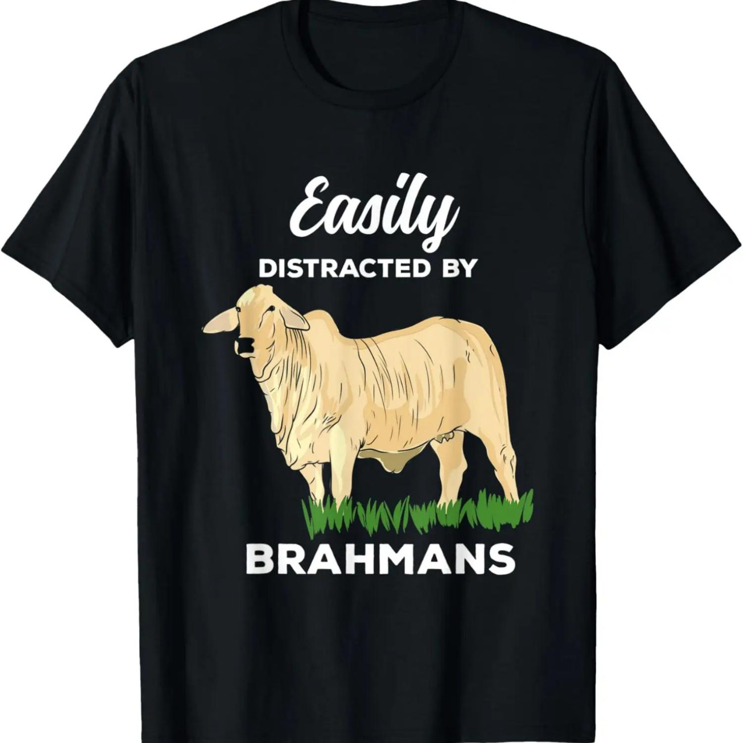 

Easily Distracted By Brahman Zebu Cattle Lover T-Shirt XXXXXL чорний