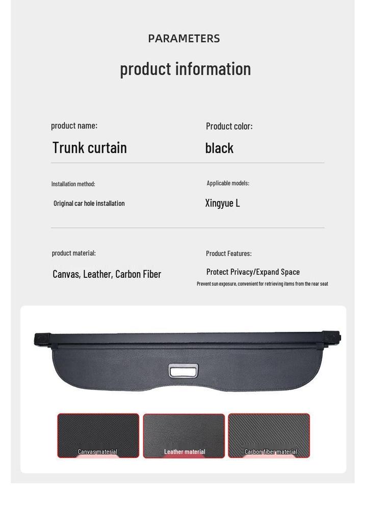Geely Monjaro Trunk Sunshade (2021-2026) for Xingyue L, Vision X6 Pro & ICON