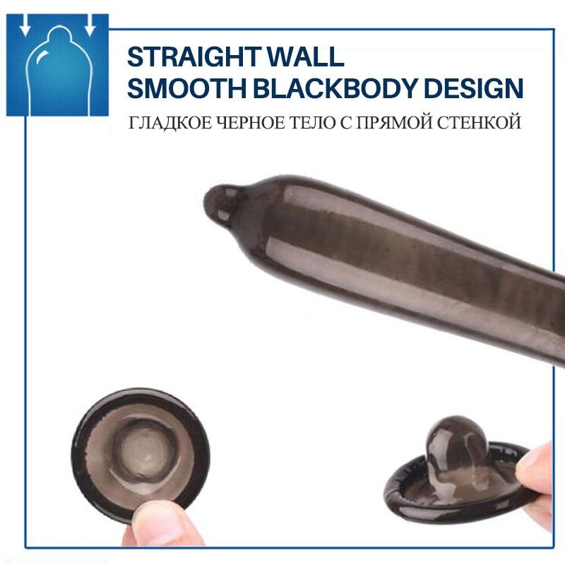 50pcs épaissir les préservatifs pour homme Double lubrification supplémentaire préservatif noir en caoutchouc naturel Latex manchon de pénis produit en gros jouets sexuels