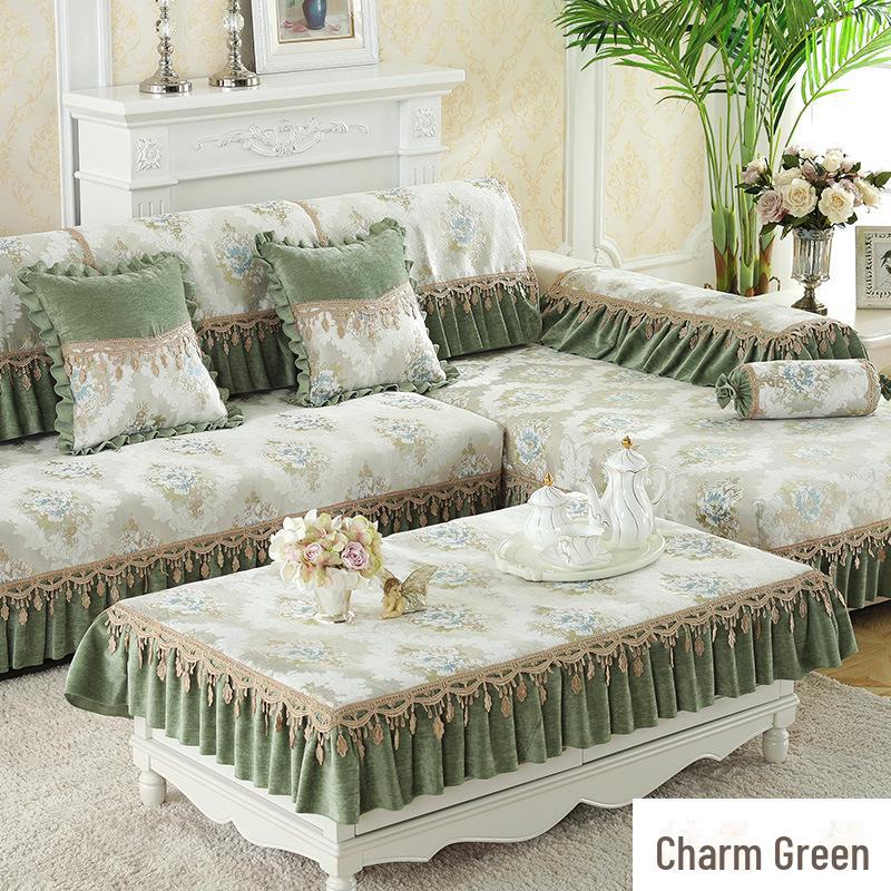 Cojín de Sofá Chenilla Europeo – Para Todas las Estaciones, Antideslizante, Funda de Ajuste Universal