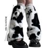 Fashion Furry Leg Warmers for Women and Teen Girl Leopard Colorful Plush Boot Covers Socks for Winter Comfort Streetwear