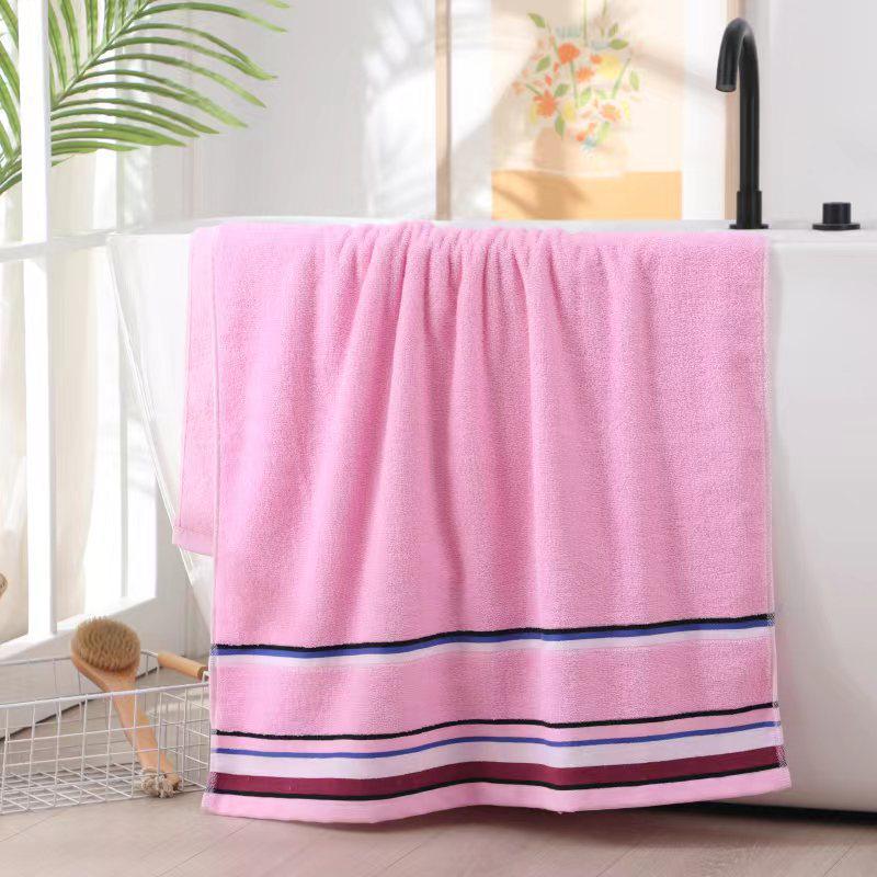 Elegant Striped Cotton Bath Towel - Fashionable & Simple Home or Gift Option