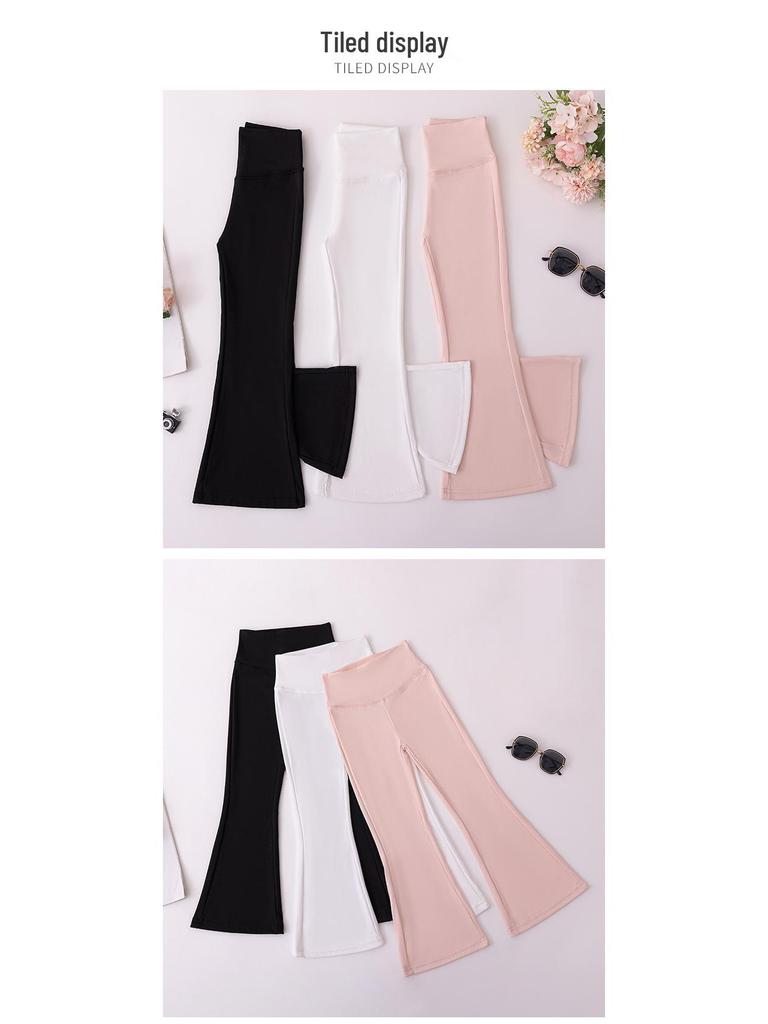 Girls' Korean Style High Waist Slimming Flare Leggings - Children's Yoga Pants for Spring & Autumn